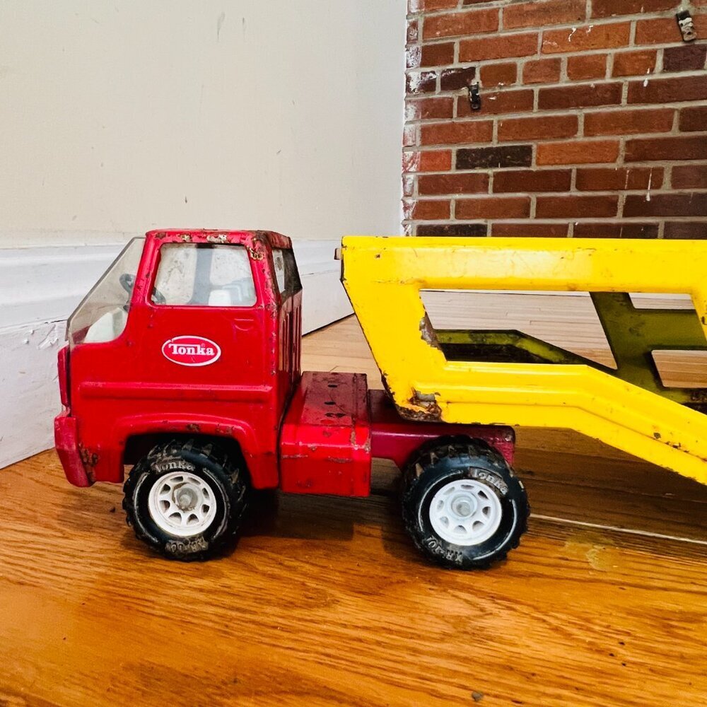 Vintage 1970's Mighty Tonka Pressed Steel 34" Car Carrier Transporter #3991 - Picture 14 of 16